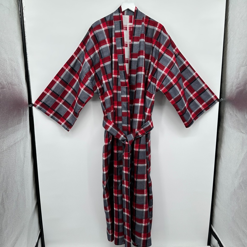 Handmade Kimono Yukata Robe One Size 60" Chest Pockets Lounge Cabin Lodge Retro
